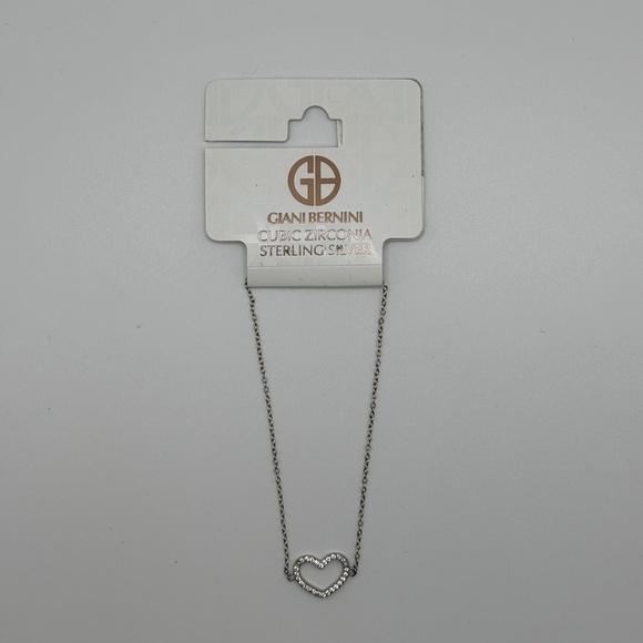 Giani Bernini Women's Sterling Silver Cubic Zirconia Heart Pendant Bracelet - Picture 1 of 6